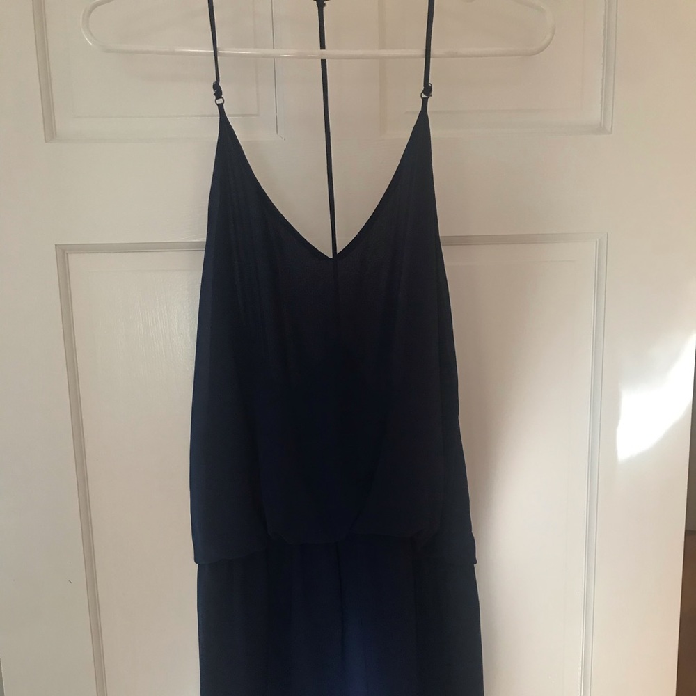 Navy t strap mini dress